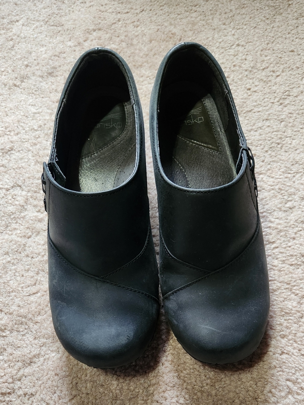 Dansko Black Leather Clog Shoes for Women